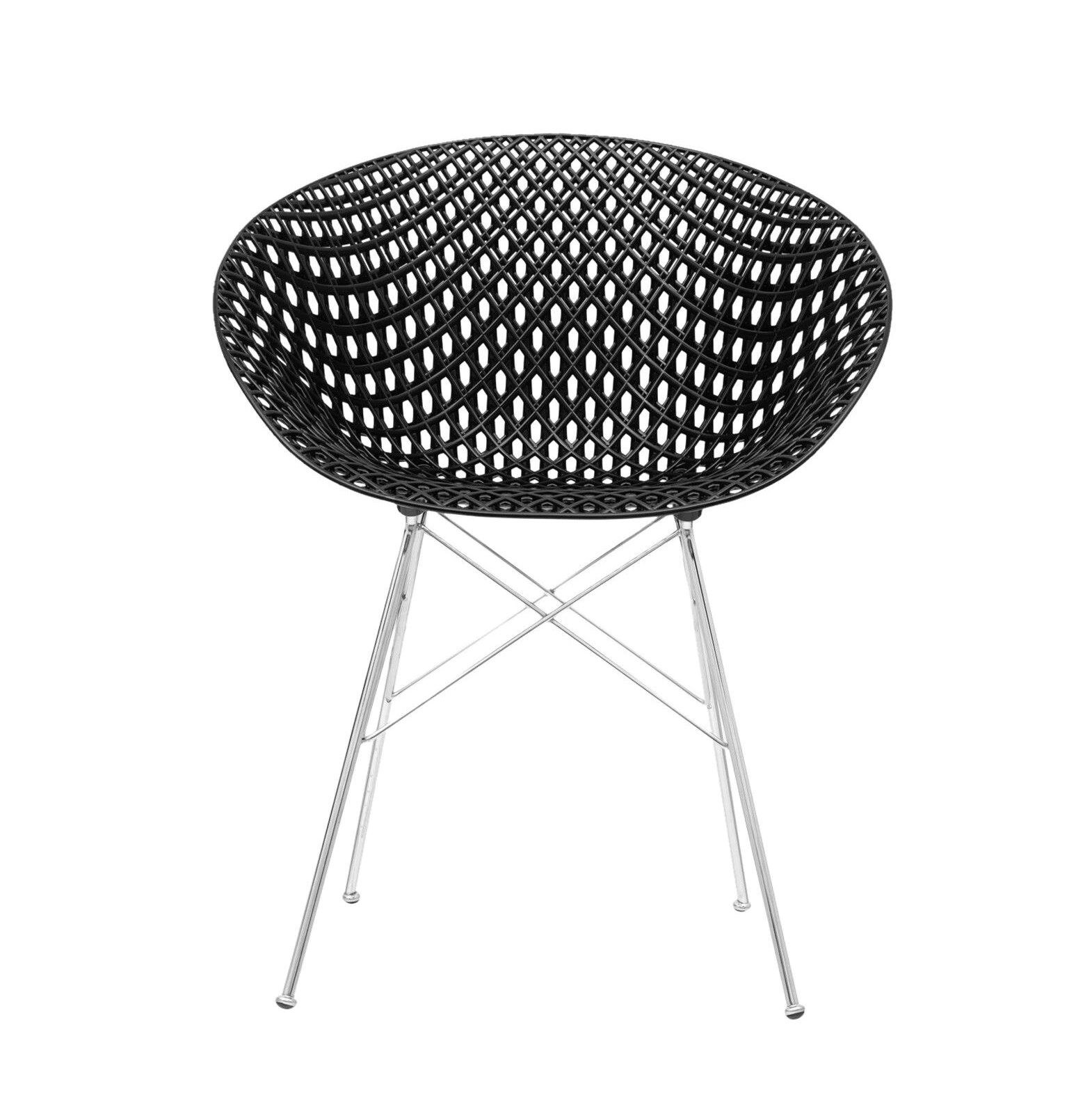μαύρο κάθισμα - χρώμιο δομή