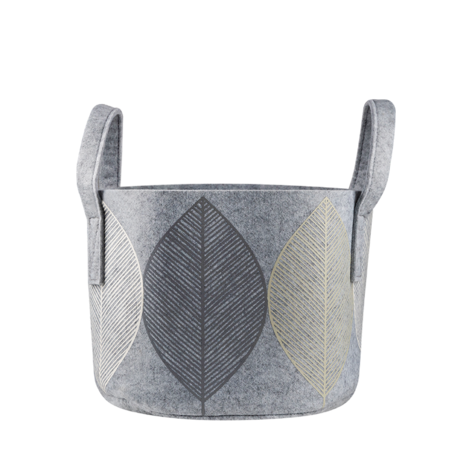 NORDIC ''LEAF'' small storage basket in light grey