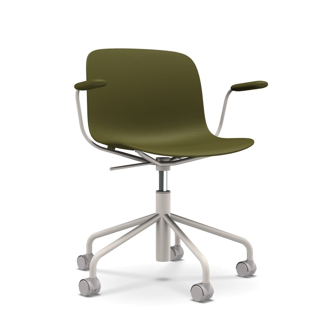TROY (COLOURED) swivel chair with arms