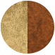 gold leaf (upper disc) & rusty brown (ring) 