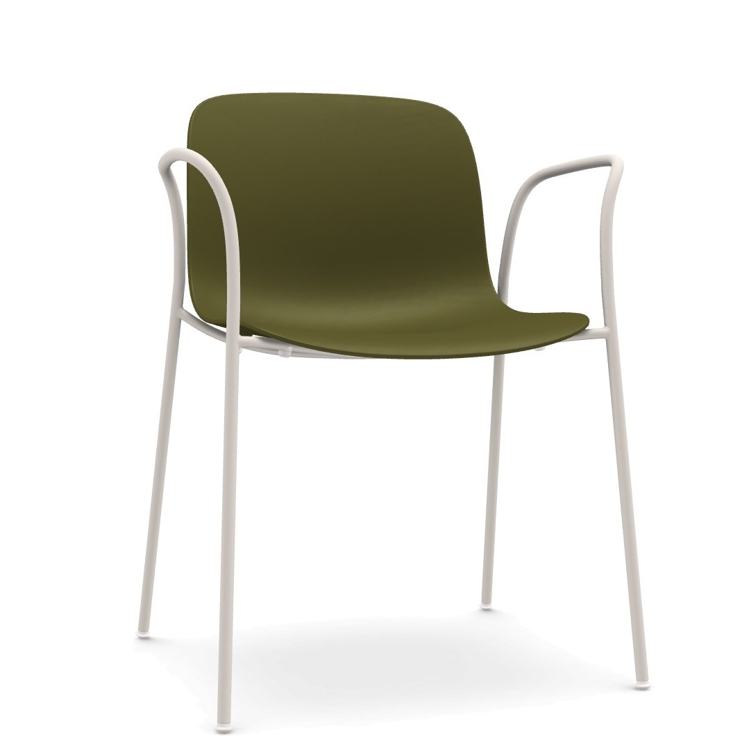 λευκή δομή - σκούρο πράσινο κάθισμα