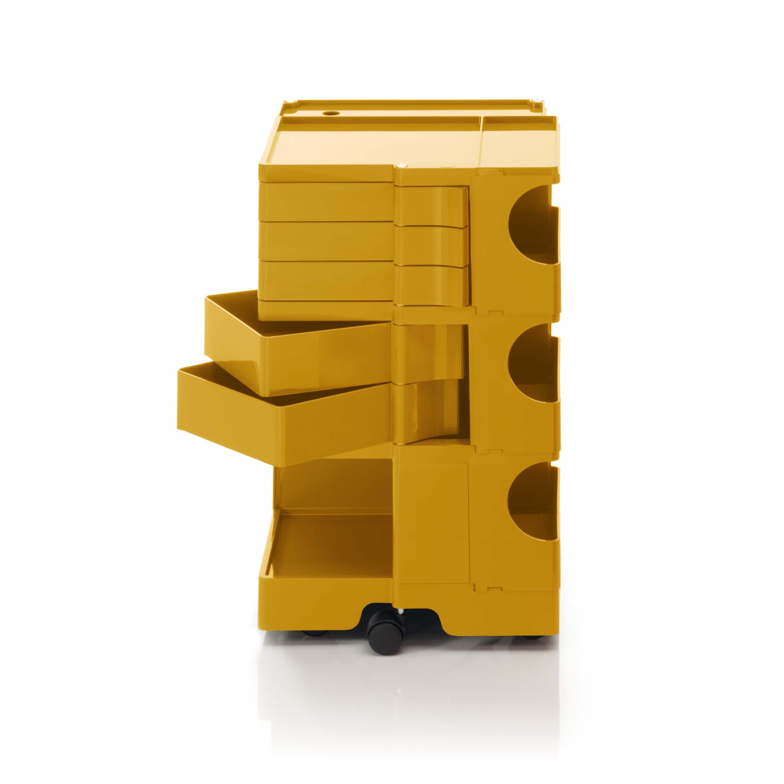 Boby B35 τροχήλατο έπιπλο με 3 ρηχά (6cm) & 2 βαθιά (9cm) συρτάρια σε κίτρινο μελί χρώμα