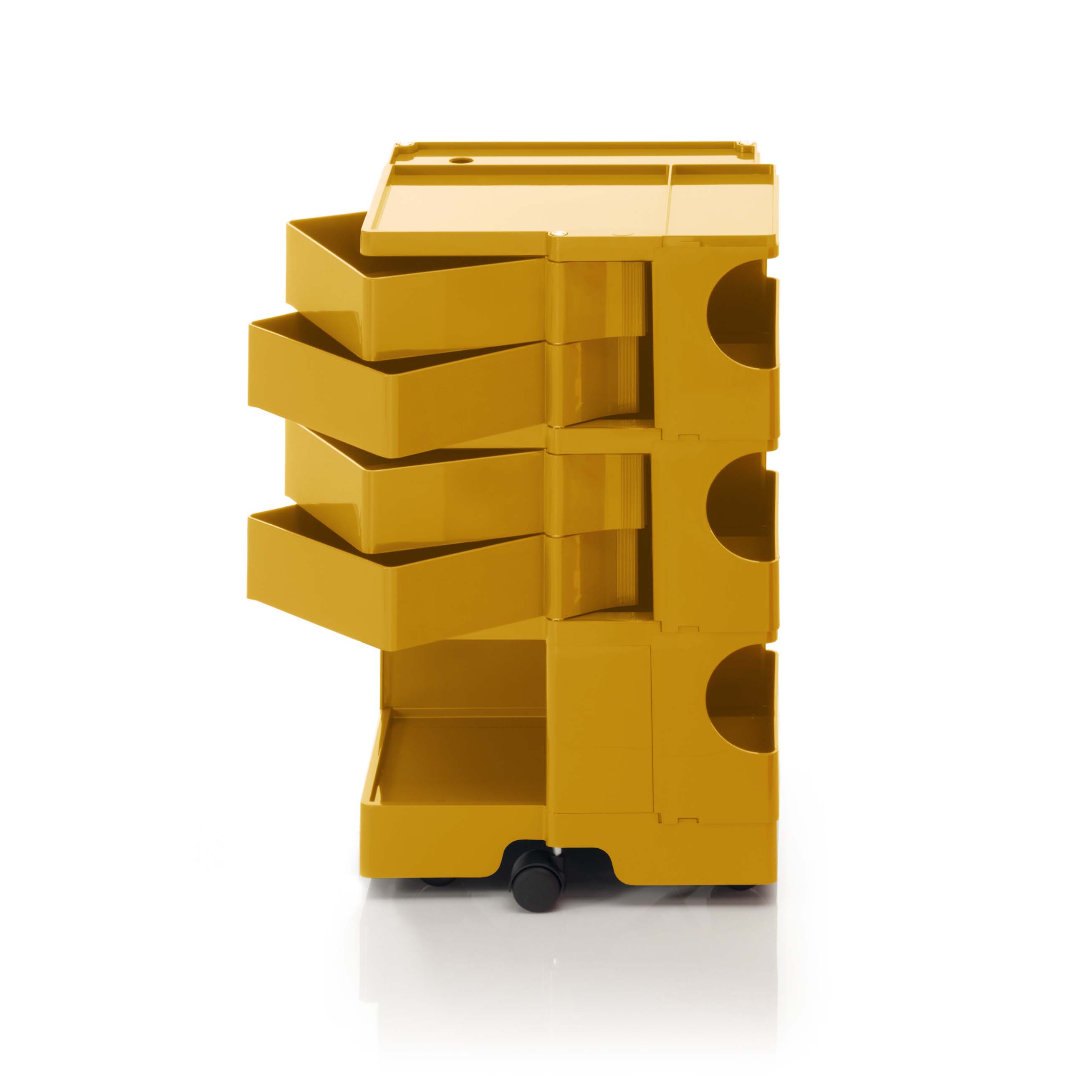 Boby B34 τροχήλατο έπιπλο με 4 βαθιά (9cm) συρτάρια σε κίτρινο μελί χρώμα