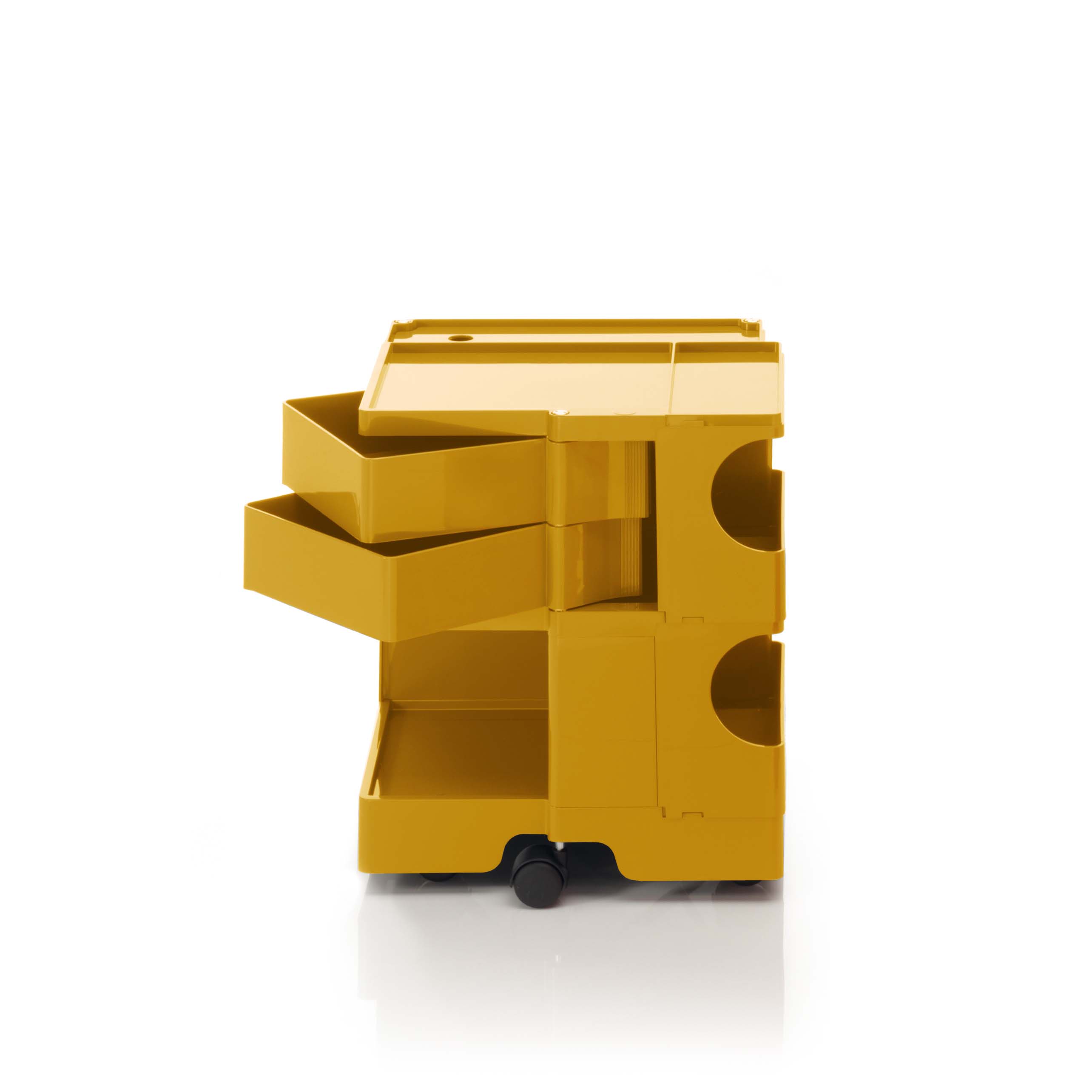 Boby Β22 τροχήλατο έπιπλο με 2 βαθιά (9cm) συρτάρια σε κίτρινο μελί χρώμα