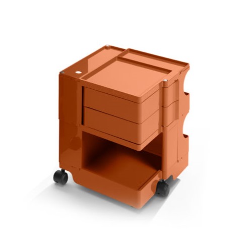 Boby Β22 τροχήλατο έπιπλο με 2 βαθιά (9cm) συρτάρια σε πορτοκαλί του σαφράν χρώμα (διαθέσιμο)