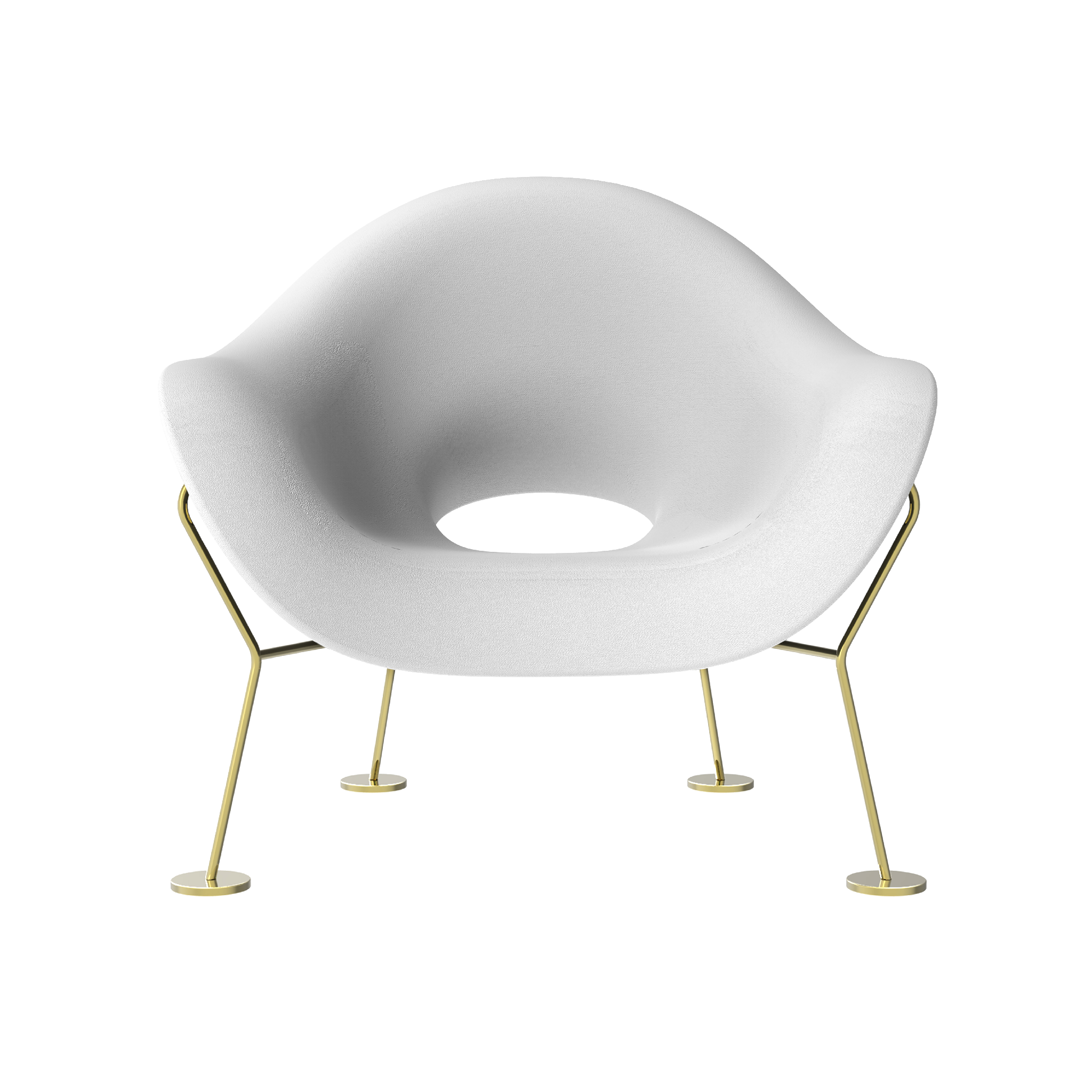 χρυσή δομή - λευκό κάθισμα
