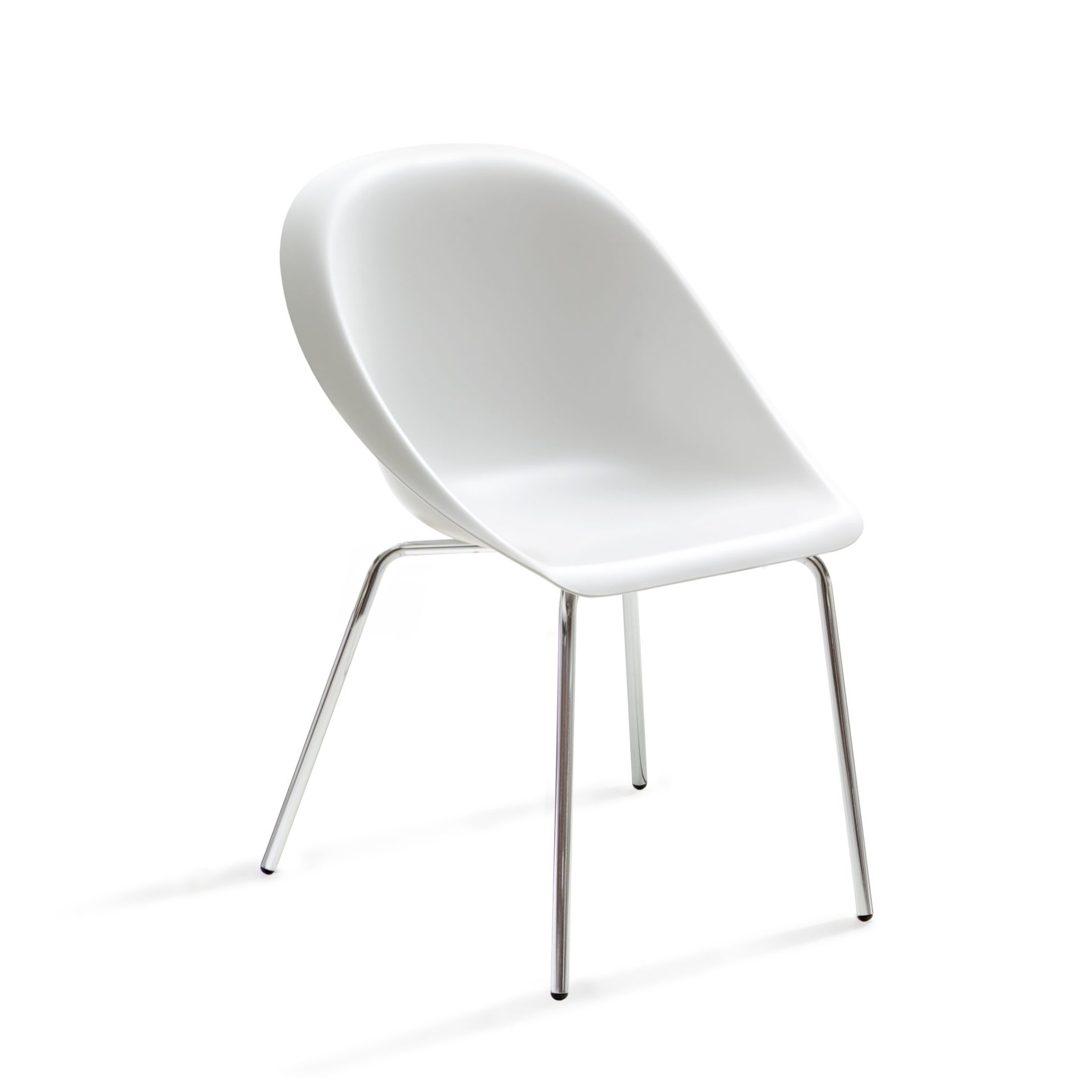 χρώμιο δομή - λευκό κάθισμα