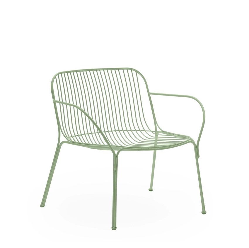 HIRAY πολυθρόνα σε πράσινο χρώμα και μαξιλάρι σε εκρού χρώμα