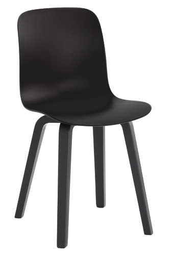 πόδια σε φυσικό ξύλο φλαμουριάς βαμμένο μαύρο - μαύρο κάθισμα
