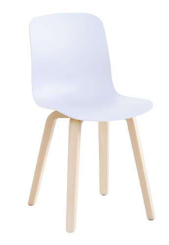 πόδια σε φυσικό ξύλο φλαμουριάς - λευκό κάθισμα