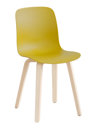 πόδια σε φυσικό ξύλο φλαμουριάς - μουσταρδί κάθισμα